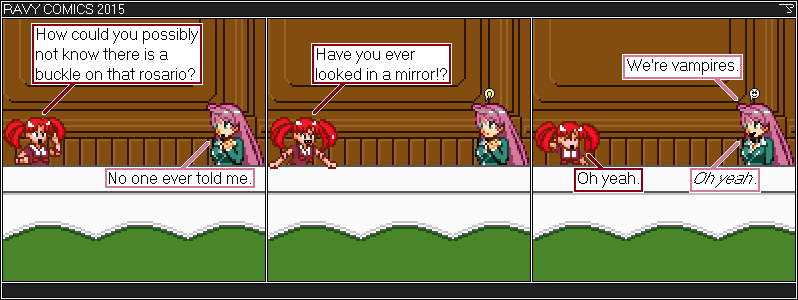 By the way, this comic is a set up for a punch line that'll come maybe this year. Rosario Vampire. Moka. Koko.